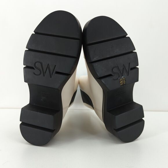 STUART WEITZMAN Women 4.5 C Norah Boots Bootie White Ankle Chelsea Lug Sole NEW - Picture 9 of 9